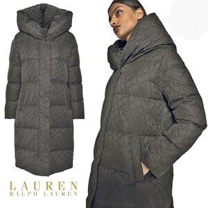 NWT Ralph Lauren Logo-jacquard Oversize-Collar Down Coat / Large